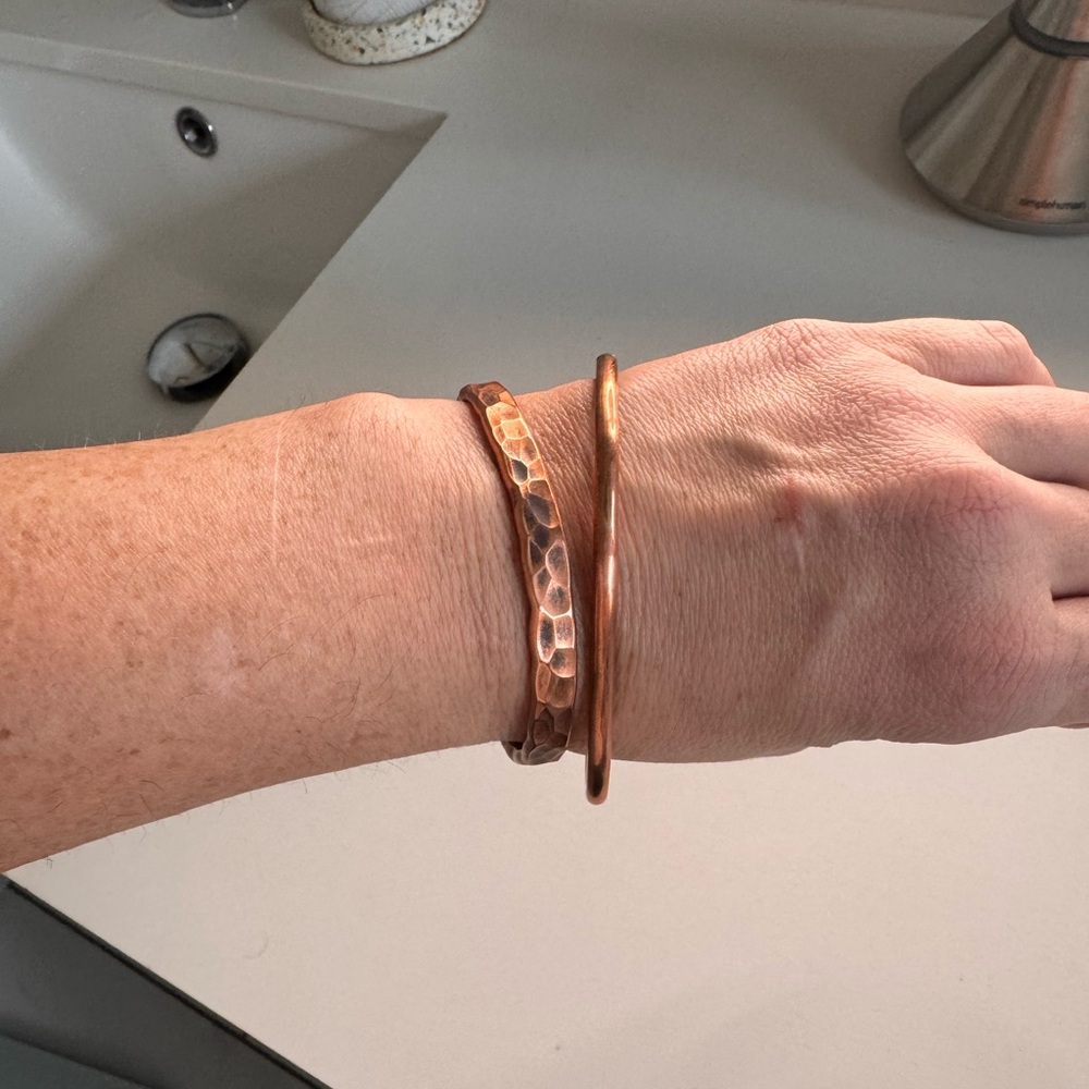 New Hammered Copper Bracelets